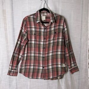 Tilley plaid western shirt women Lg,Yellowstone,brushed flannel ,coastal cowgirl